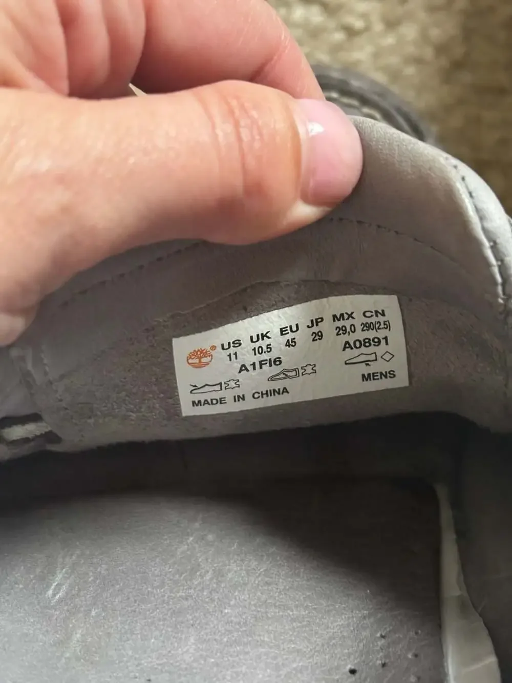 Timberland Men's Classic Boat 2-Eye Shoes in Grey Leather Size 11